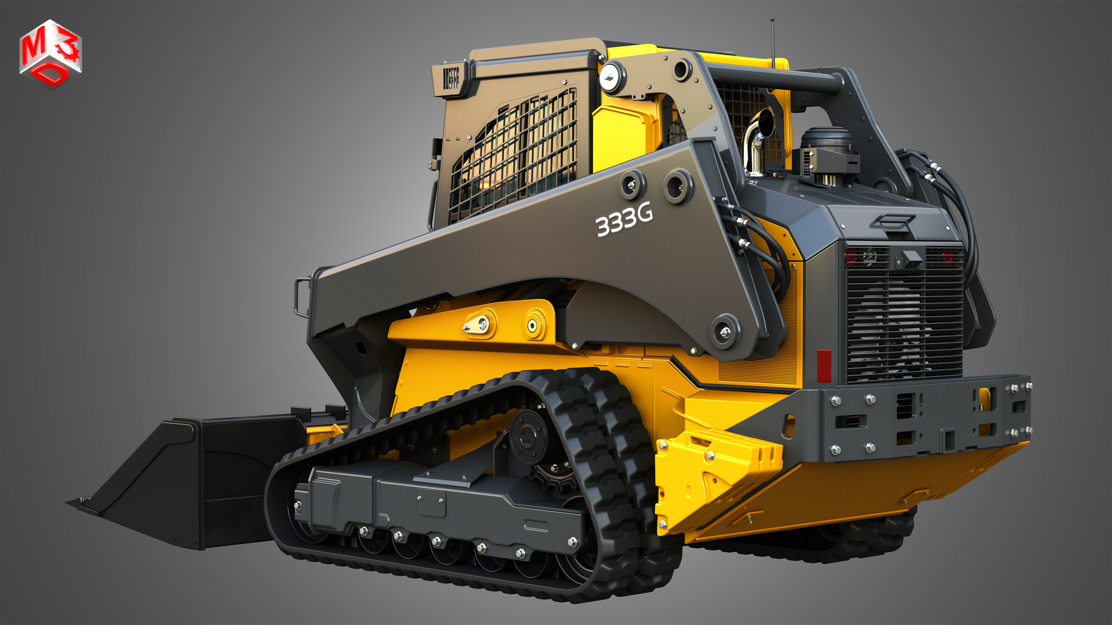 333G Compact Track Loader - 4 in 1 3D Model Collection_13
