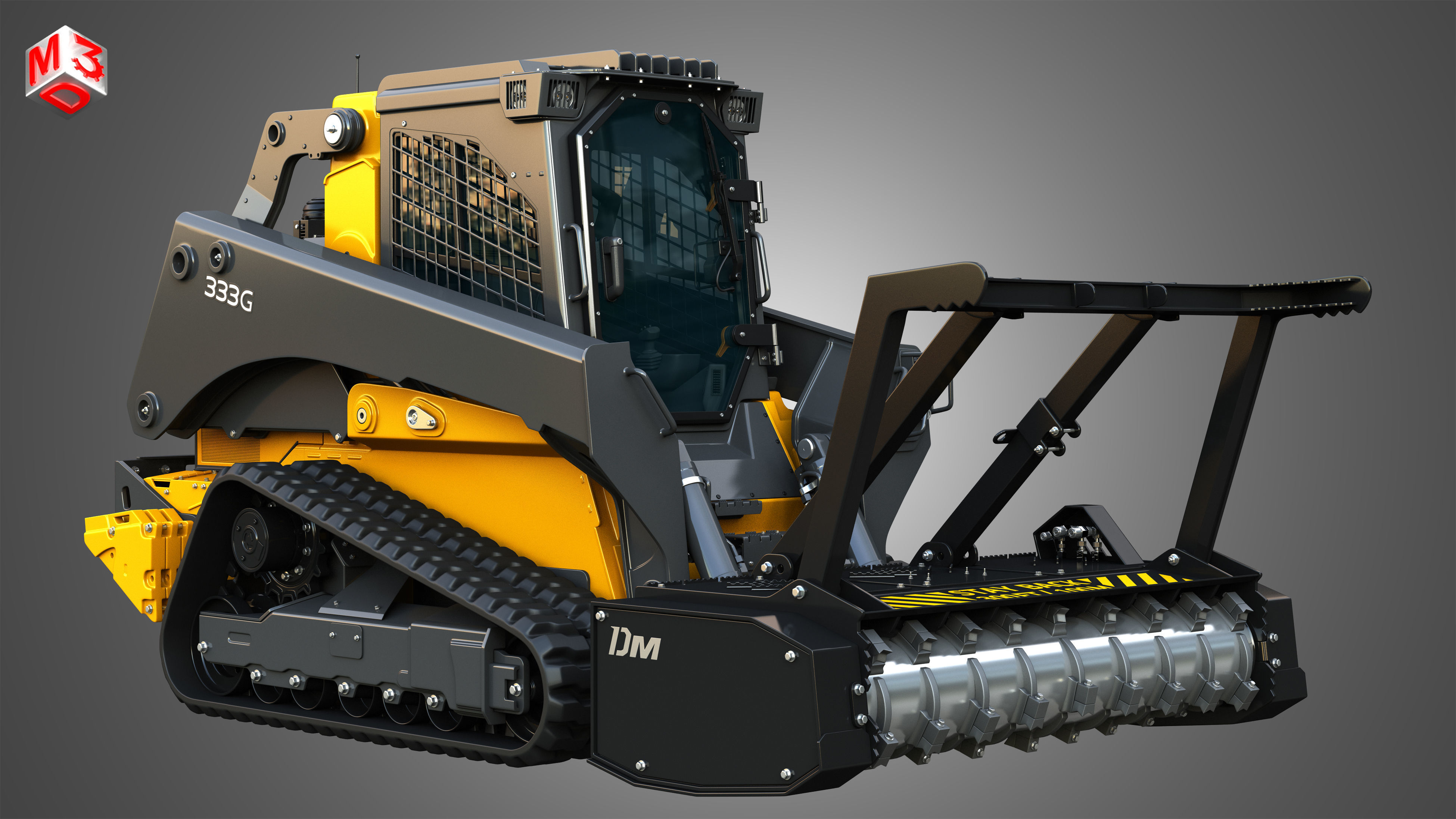 333G Compact Track Loader - 4 in 1 3D Model Collection_12
