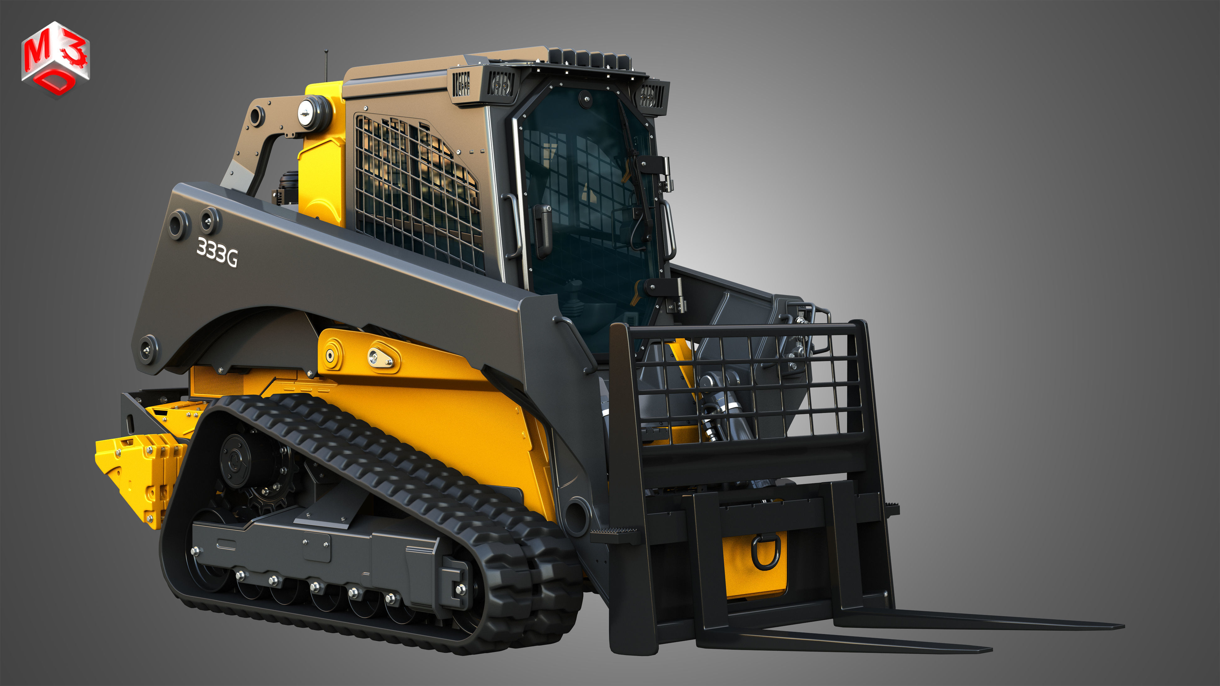 333G Compact Track Loader - 4 in 1 3D Model Collection_10