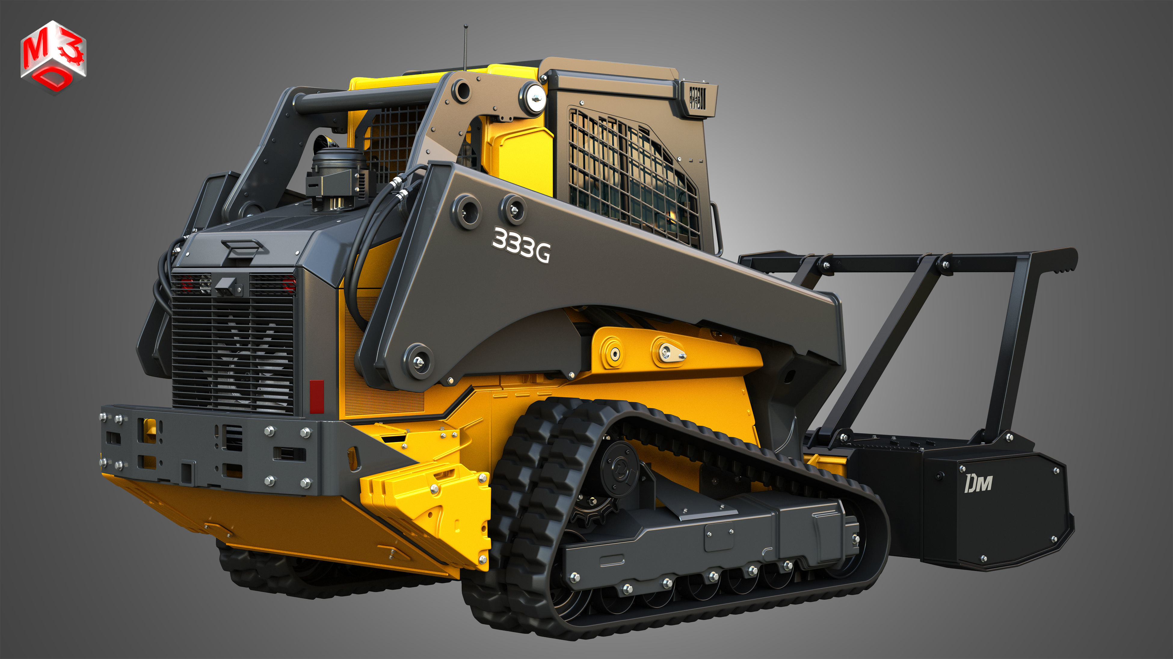 333G Compact Track Loader - 4 in 1 3D Model Collection_8