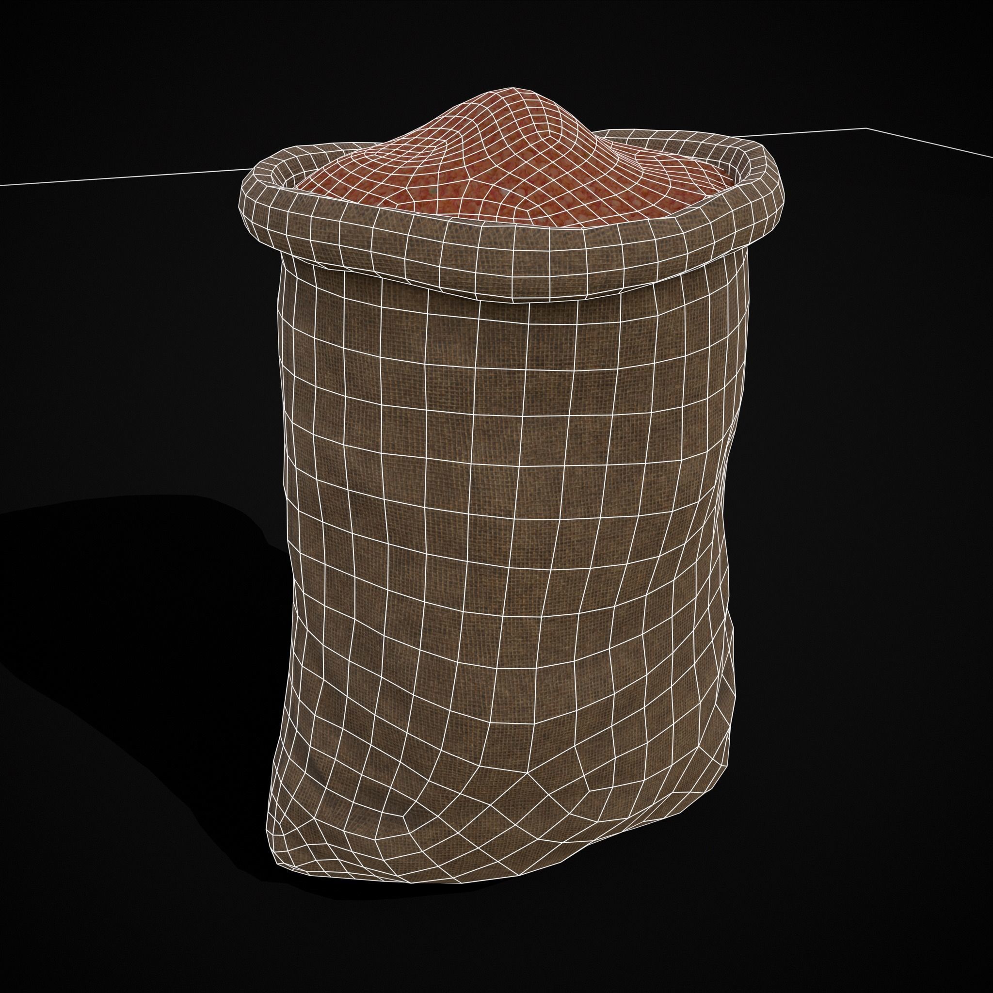 Burlap Sacks of Lentils Low-poly 3D model_14