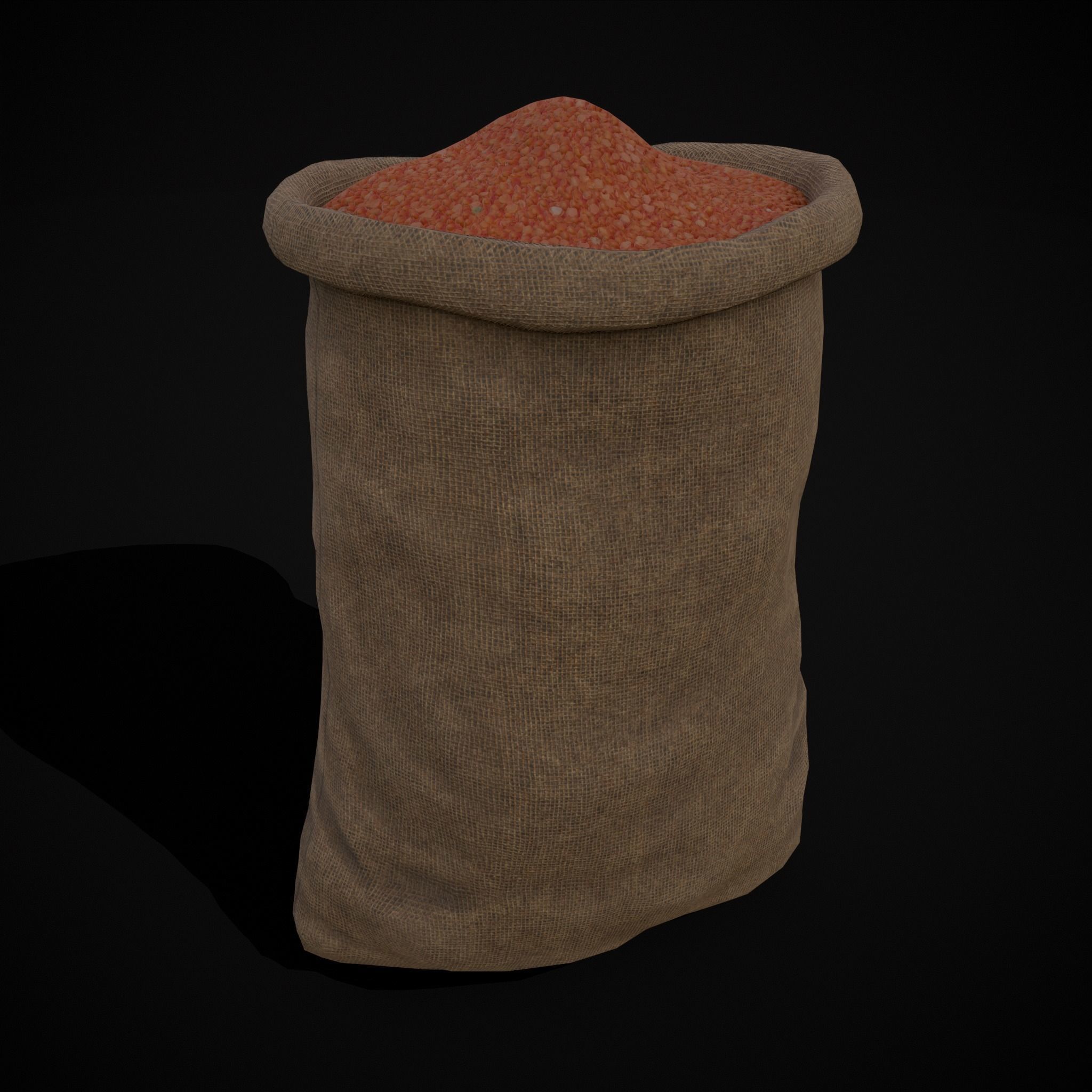 Burlap Sacks of Lentils Low-poly 3D model_13