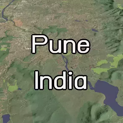 Pune India - city and urban 3D model