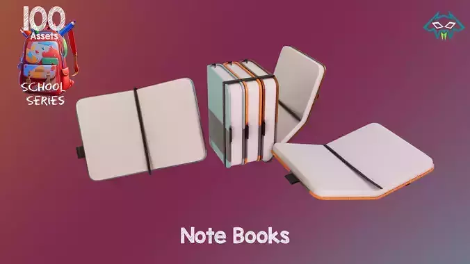 Note books - 100 Assets - School Series 3D model