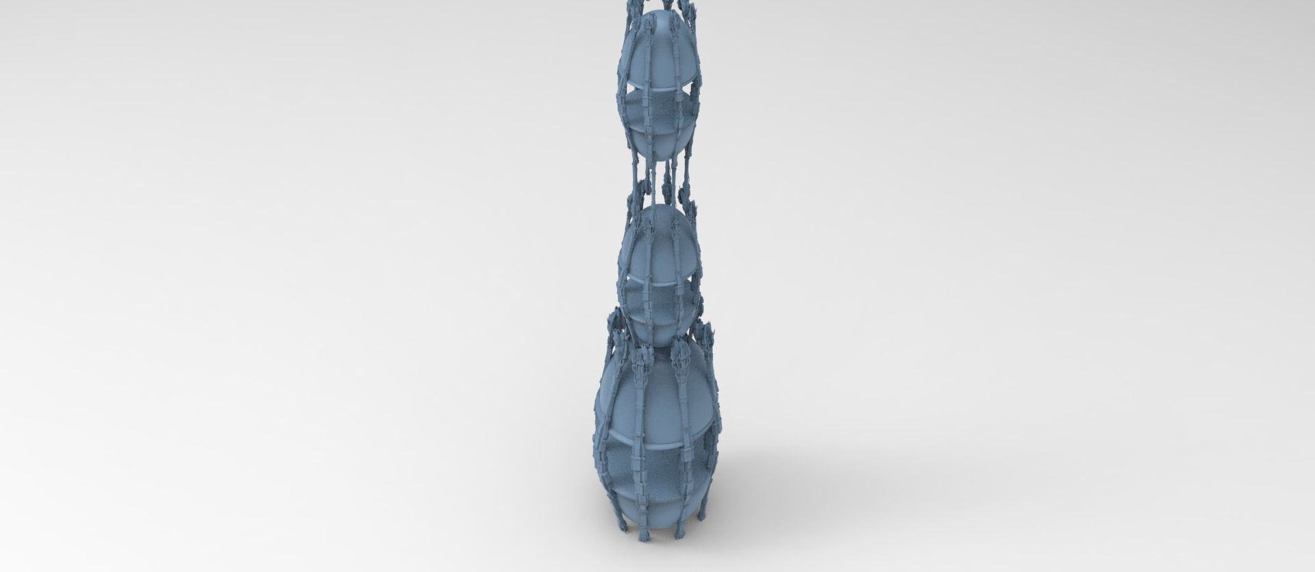 Cliff observation tower chamber stones 3D model_1