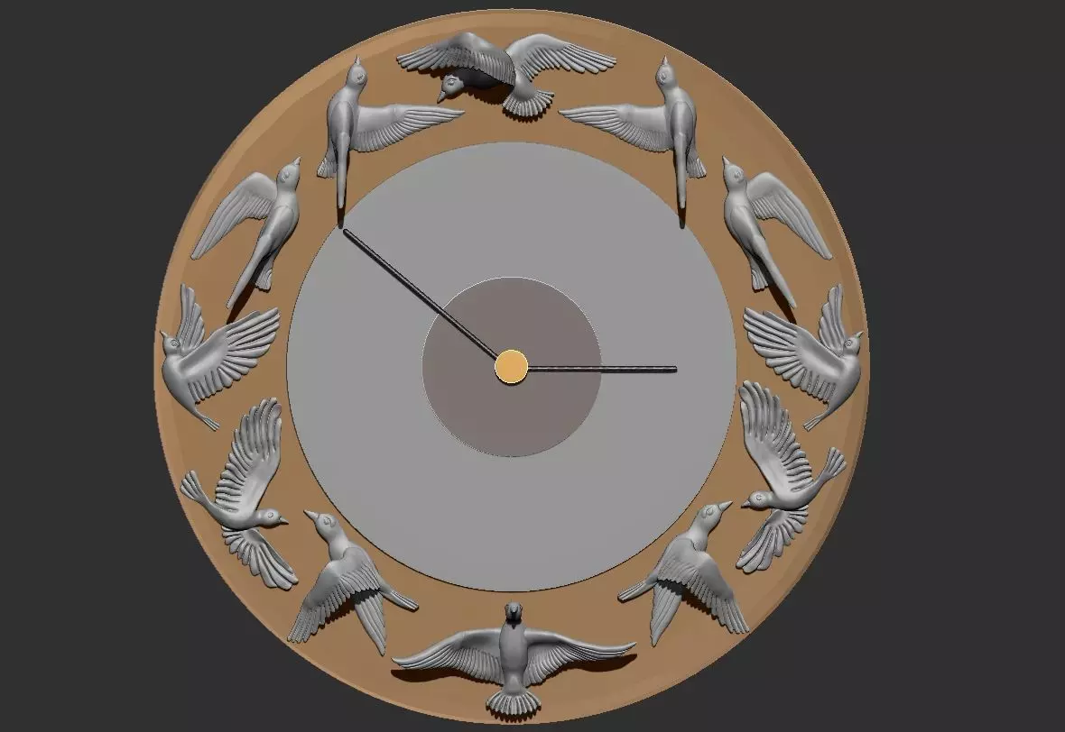 Flying Birds Clock 3D print model