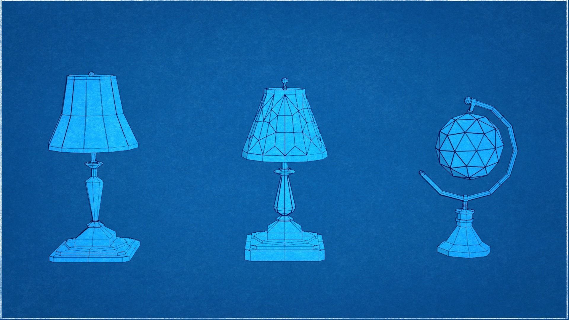 Collection 9 Vintage Lamps Low Poly   Low-poly 3D model_9