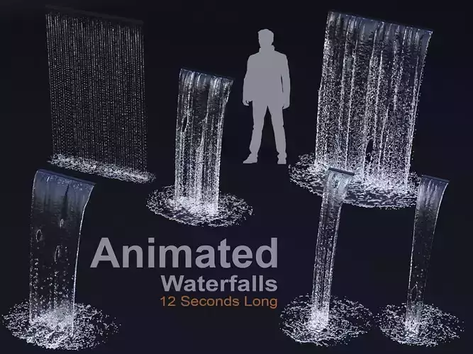Animated Waterfalls 3D model