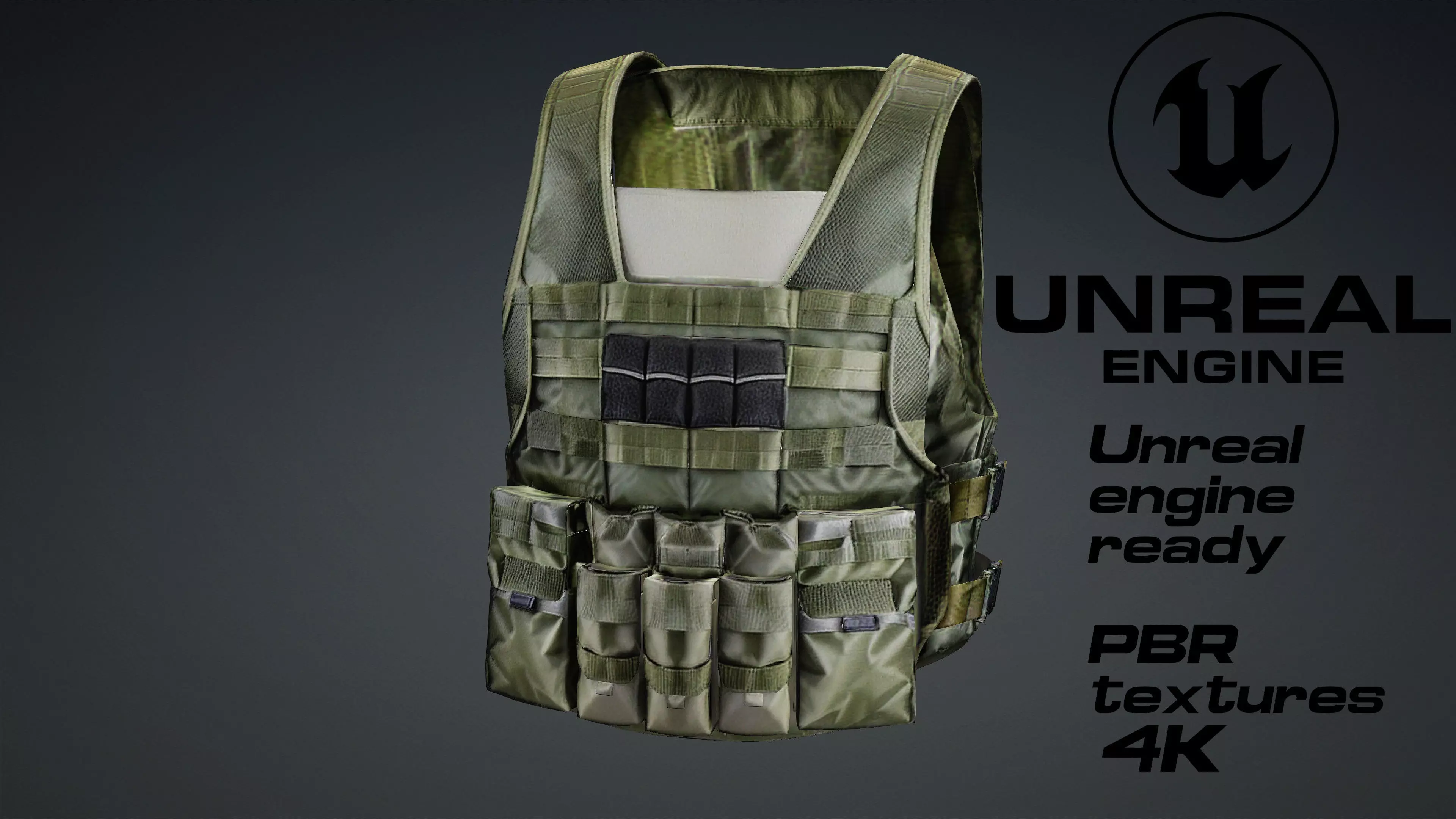 military bulletproof vest game ready UE5 FBX Low-poly 3D model