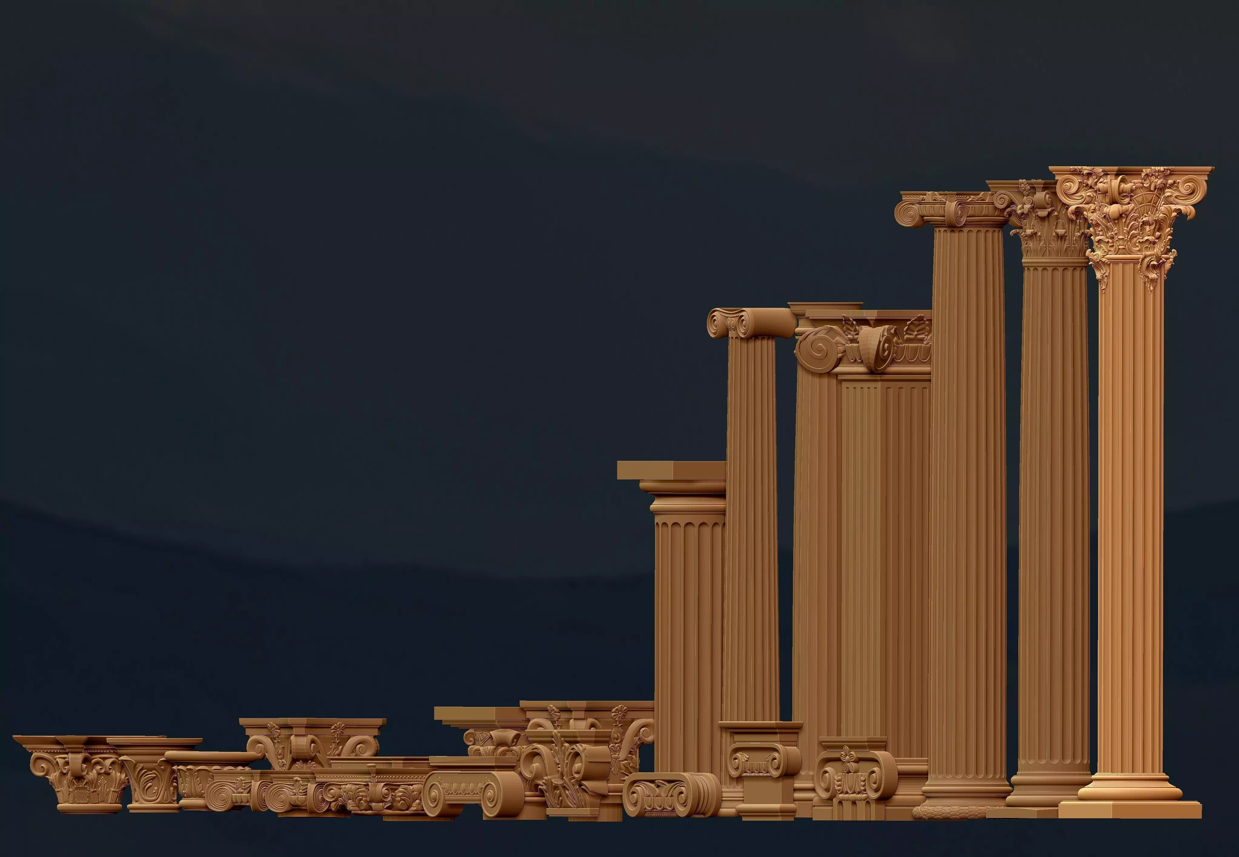 column greek roman Free 3D model