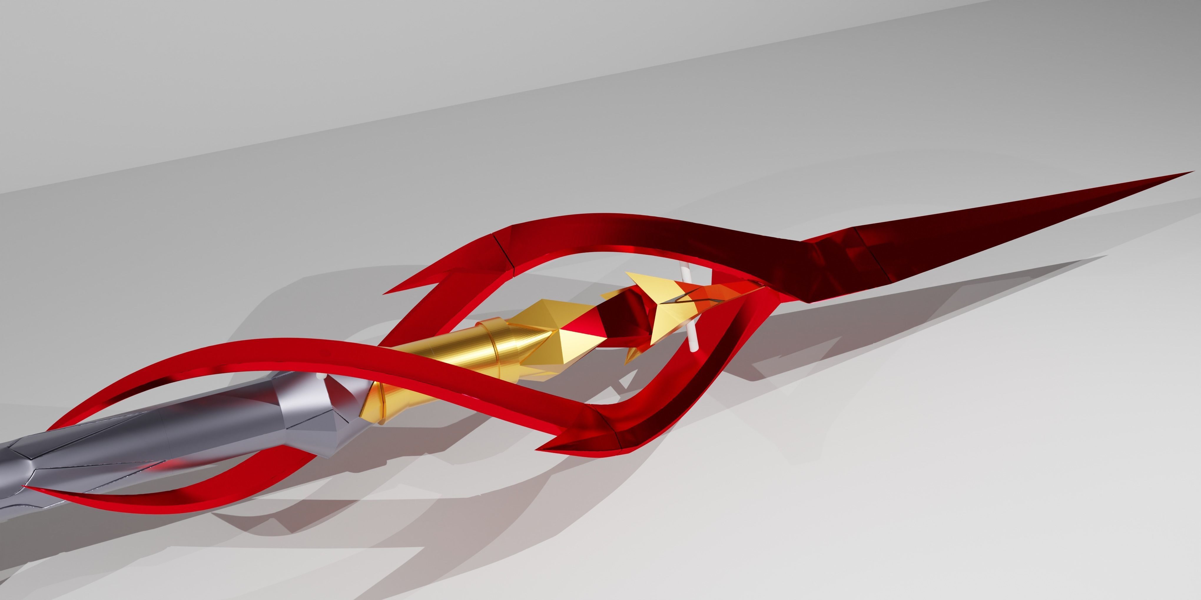 genshin impact arlecchino scythe Crimson Moons  3d model print 3D print model_11