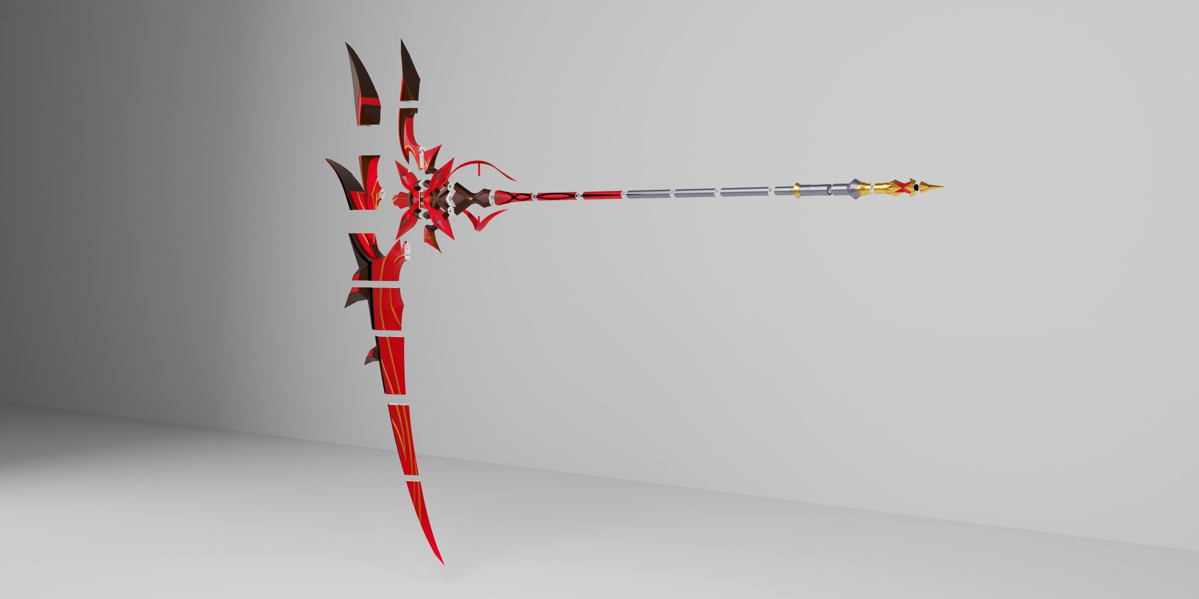 genshin impact arlecchino scythe Crimson Moons  3d model print 3D print model_5