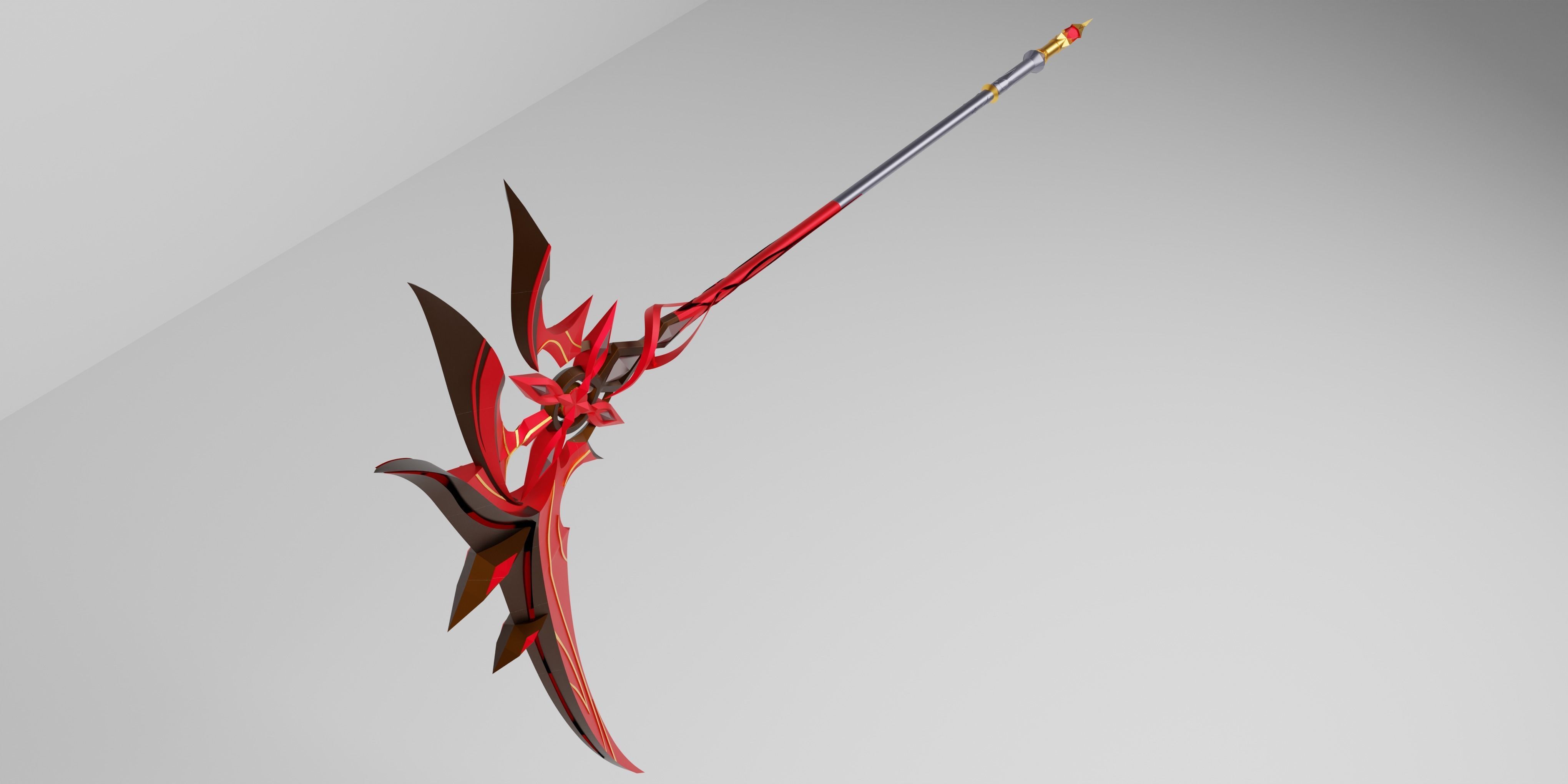 genshin impact arlecchino scythe Crimson Moons  3d model print 3D print model_3