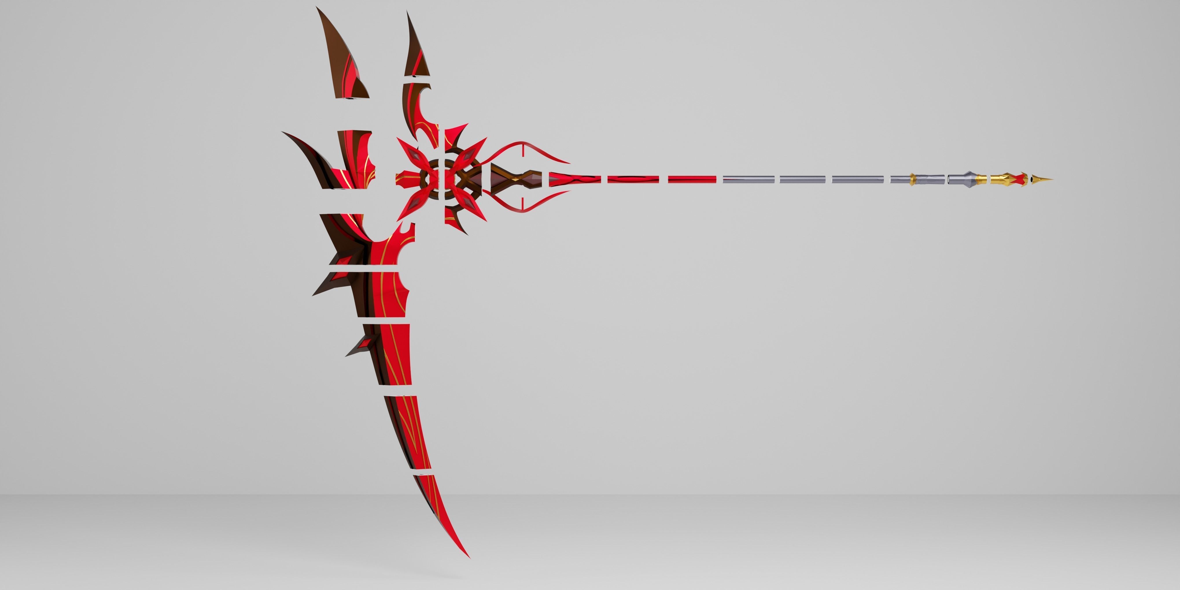 genshin impact arlecchino scythe Crimson Moons  3d model print 3D print model_4