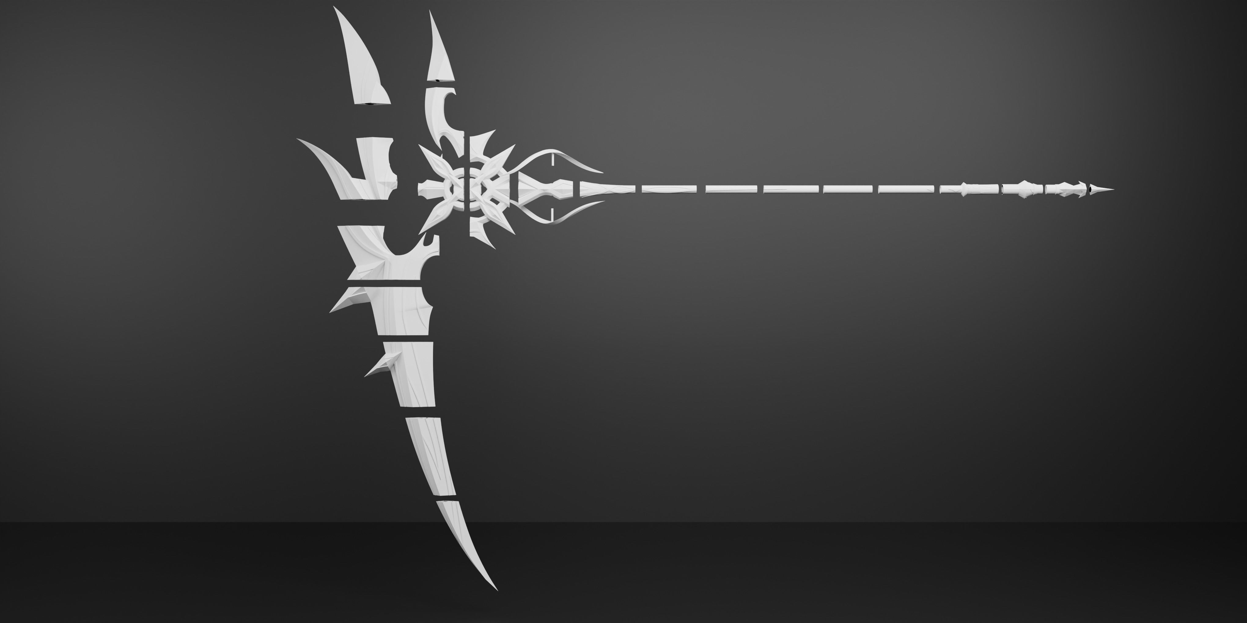 genshin impact arlecchino scythe Crimson Moons  3d model print 3D print model_7