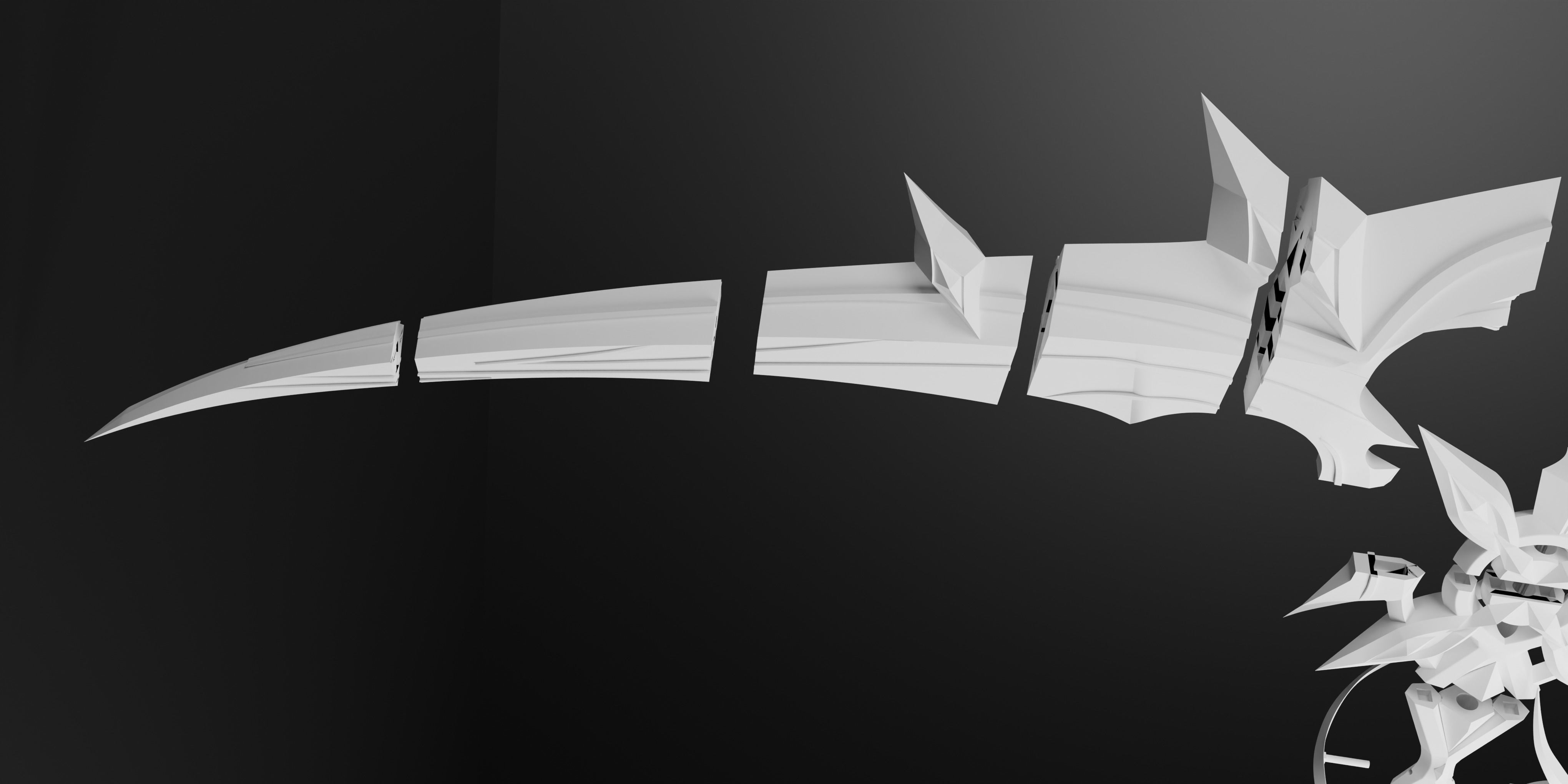 genshin impact arlecchino scythe Crimson Moons  3d model print 3D print model_8