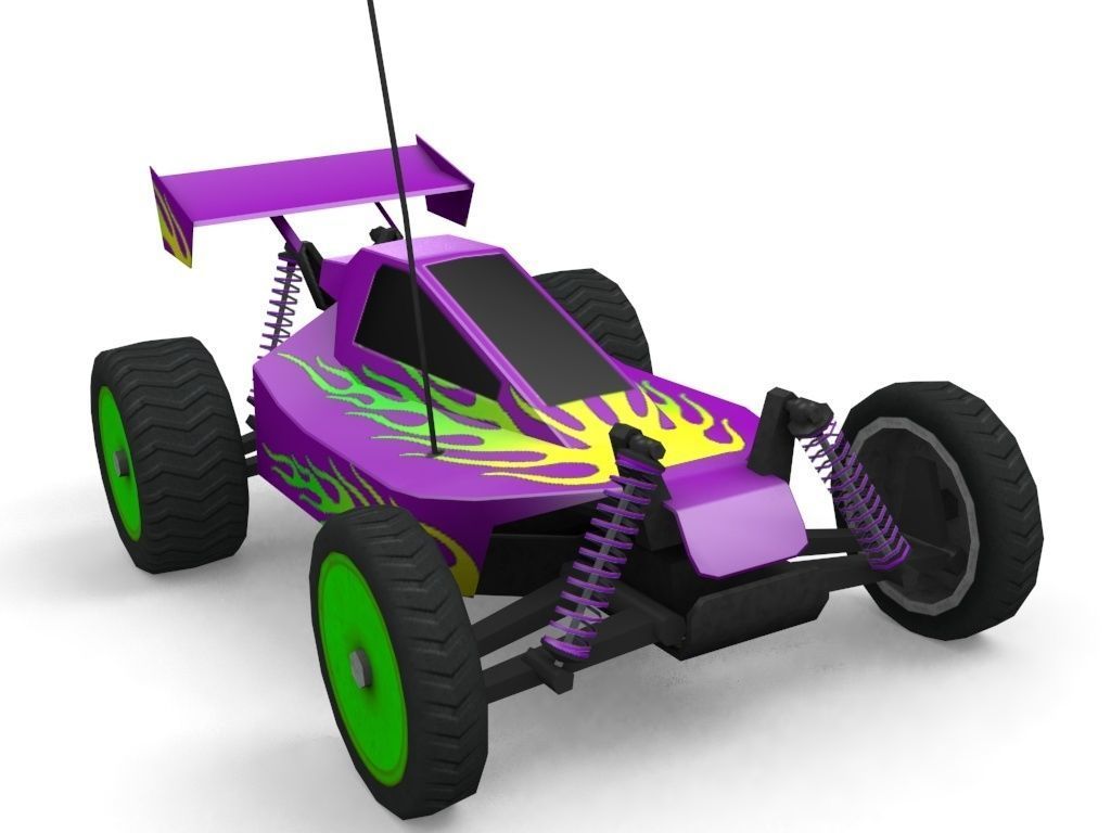 Game Ready RC Buggy Low-poly 3D model_4