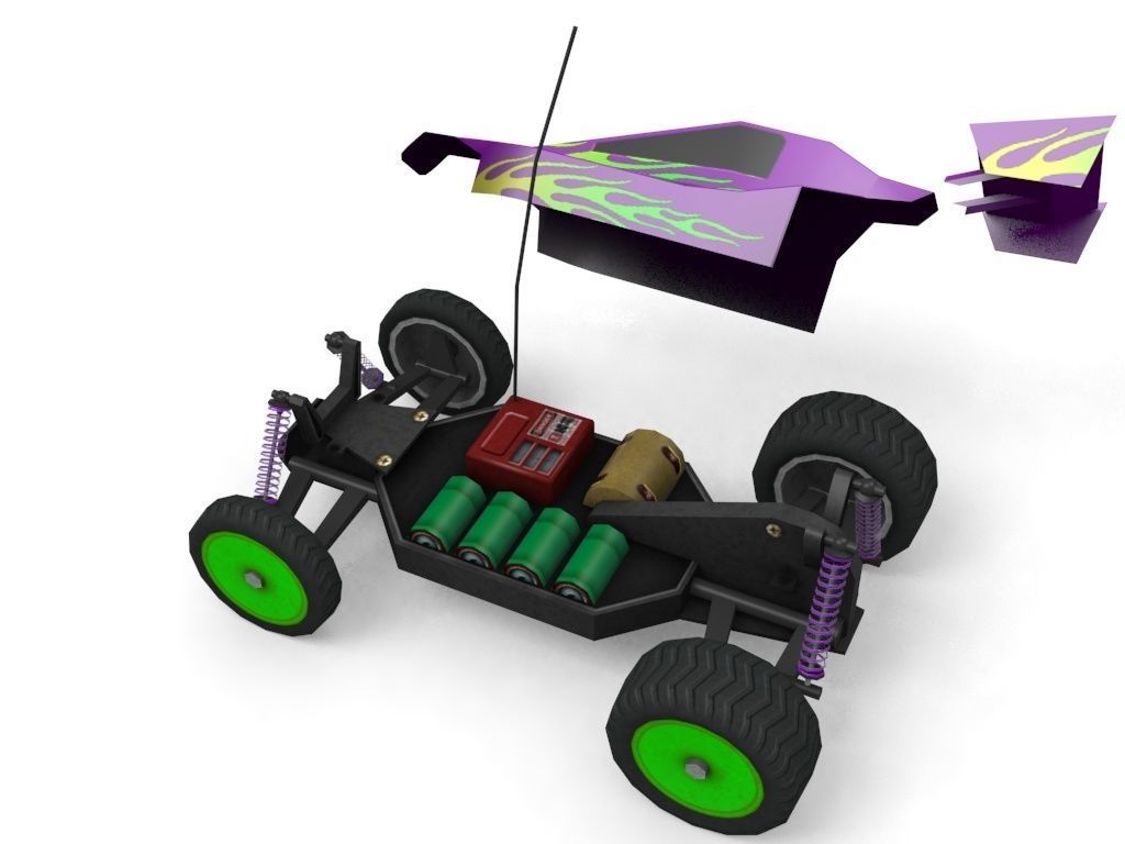 Game Ready RC Buggy Low-poly 3D model_6