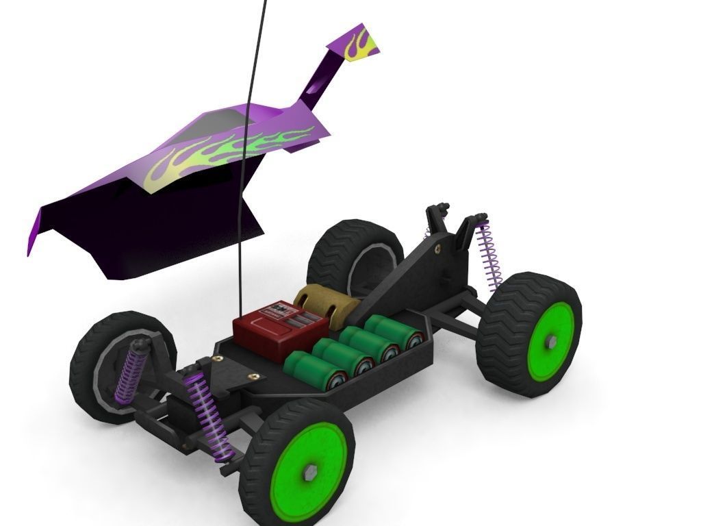 Game Ready RC Buggy Low-poly 3D model_5