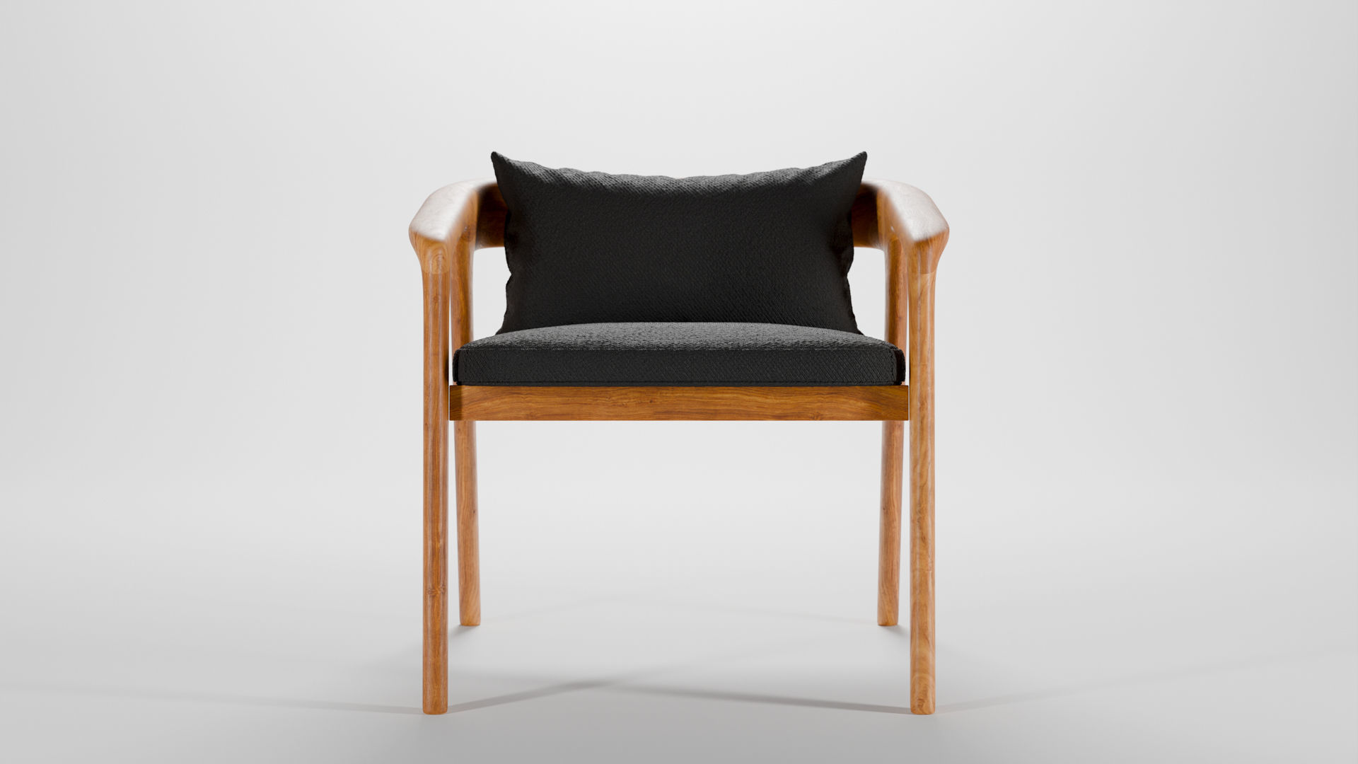 Modern wooden sofa Low-poly 3D model_4