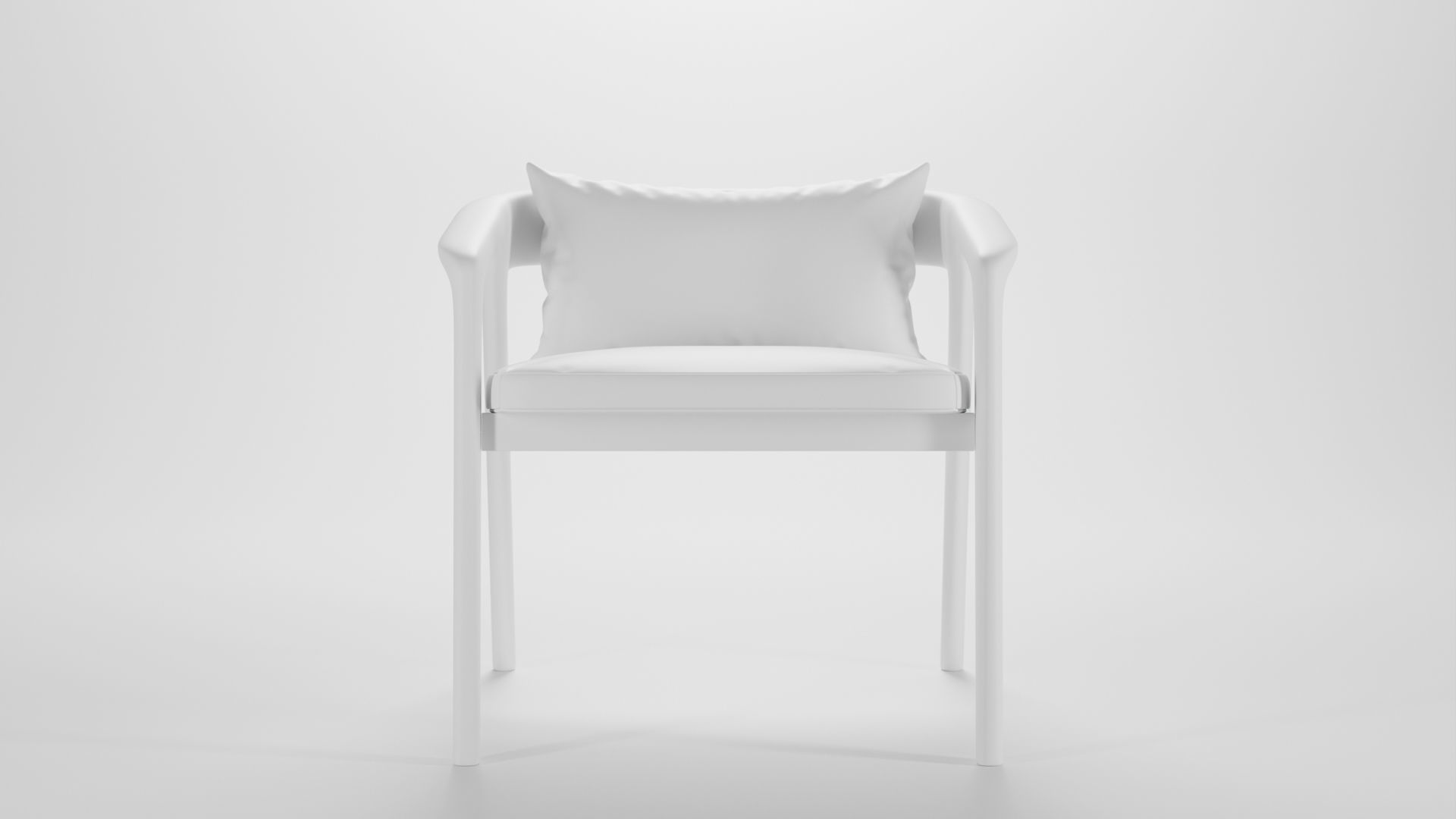 Modern wooden sofa Low-poly 3D model_5