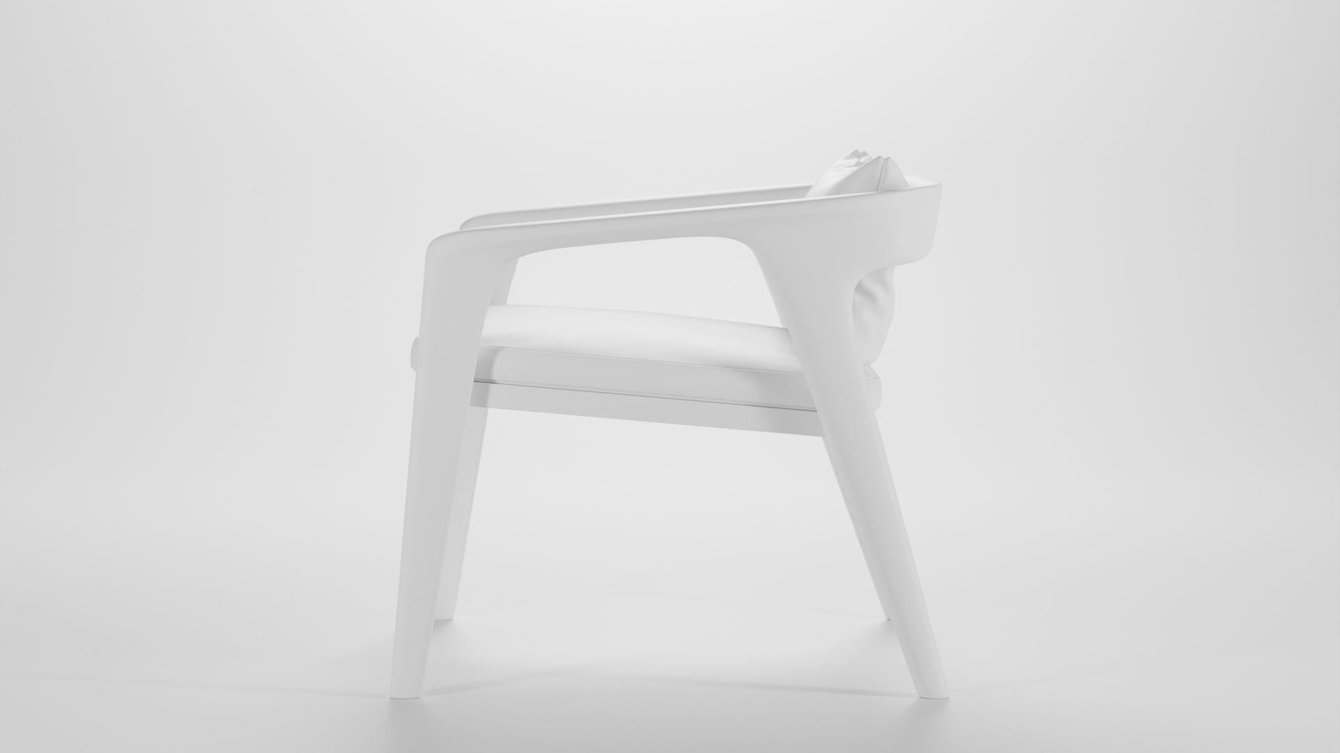 Modern wooden sofa Low-poly 3D model_9