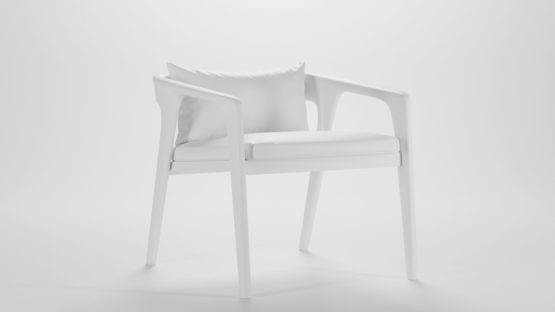 Modern wooden sofa Low-poly 3D model_2