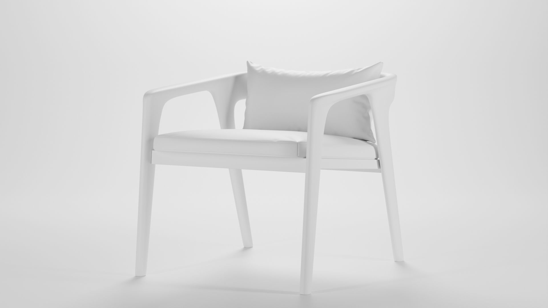 Modern wooden sofa Low-poly 3D model_7