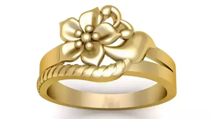 flower wedding ring 3d pritnable model 