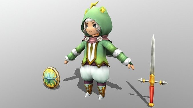 Naga Male V2 Low-poly 3D model