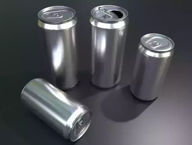 Beverage can in 2 sized open and closed