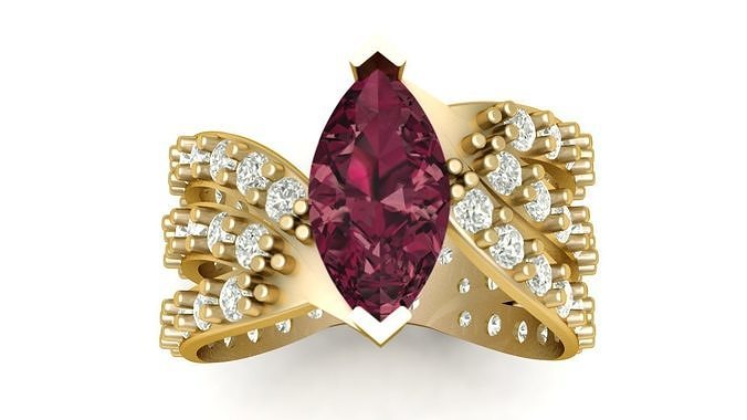 Luxury Female fashion ring 3d printable model 3D print model