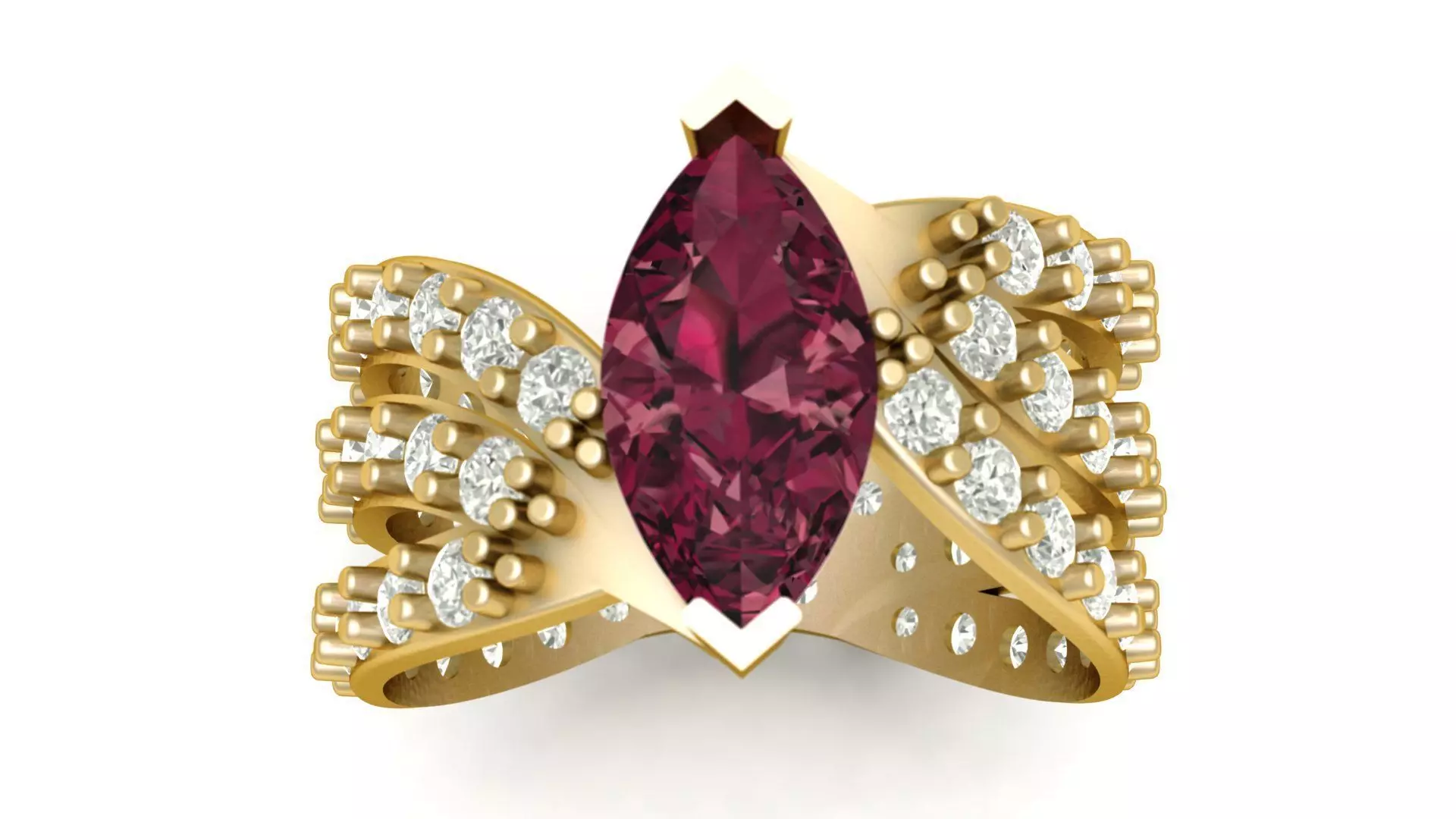 Luxury Female fashion ring 3d printable model 3D print model