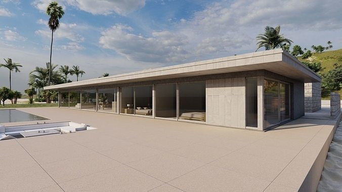 Casa Scene-villa-modern house 3D model 6