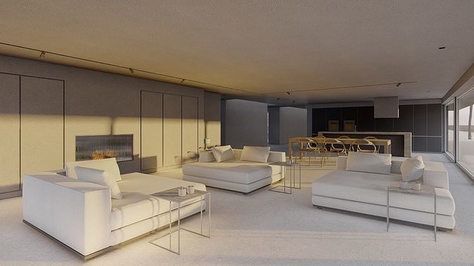 Casa Scene-villa-modern house 3D model 2