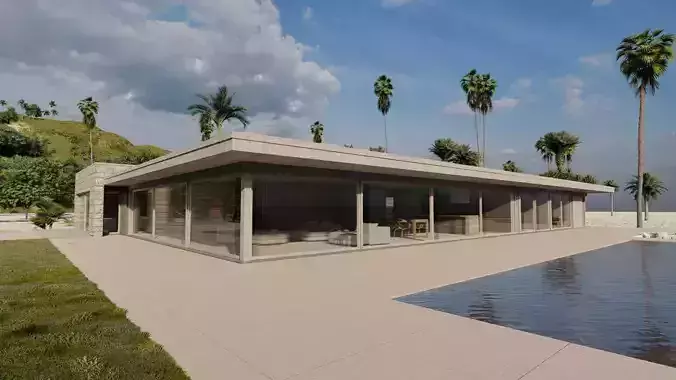 Casa Scene-villa-modern house 3D model