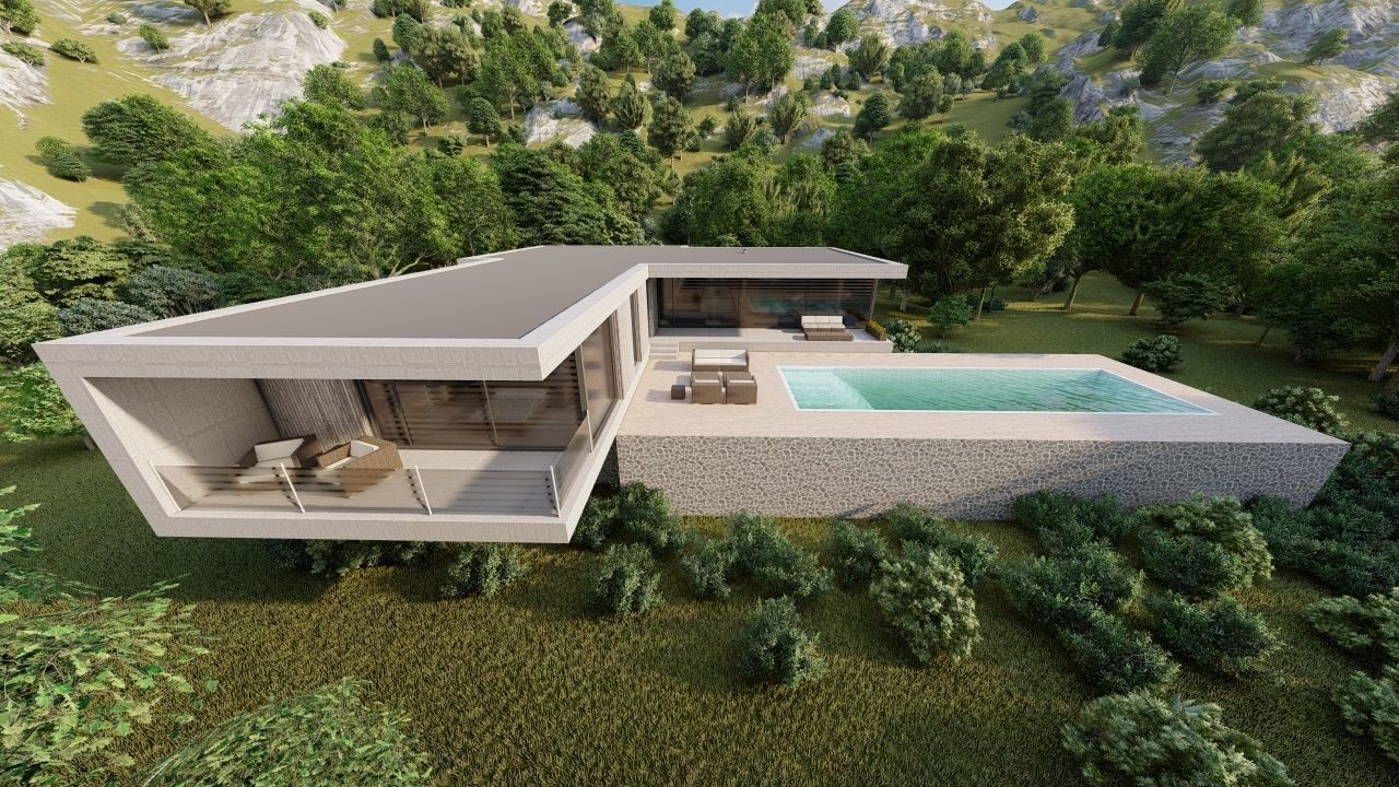 Casa Scene-villa-modern house 3D model_27