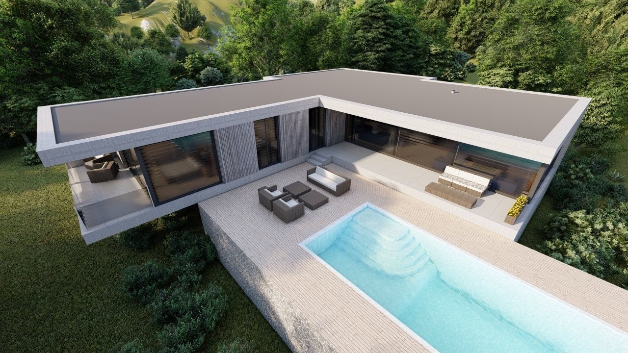 Casa Scene-villa-modern house 3D model_30