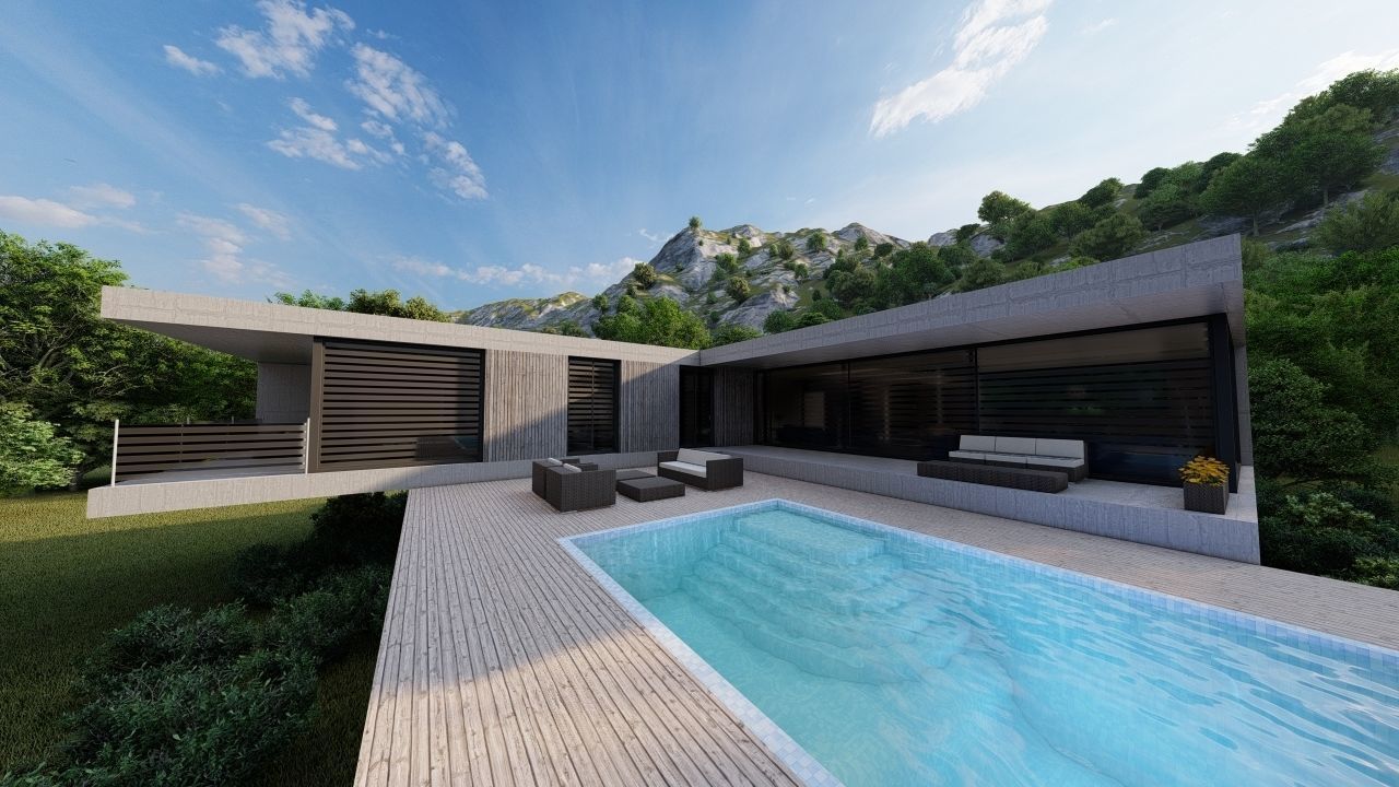 Casa Scene-villa-modern house 3D model_23