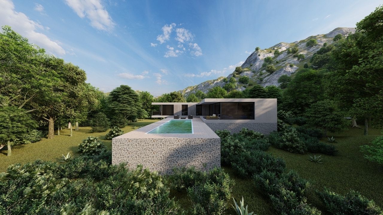 Casa Scene-villa-modern house 3D model_26