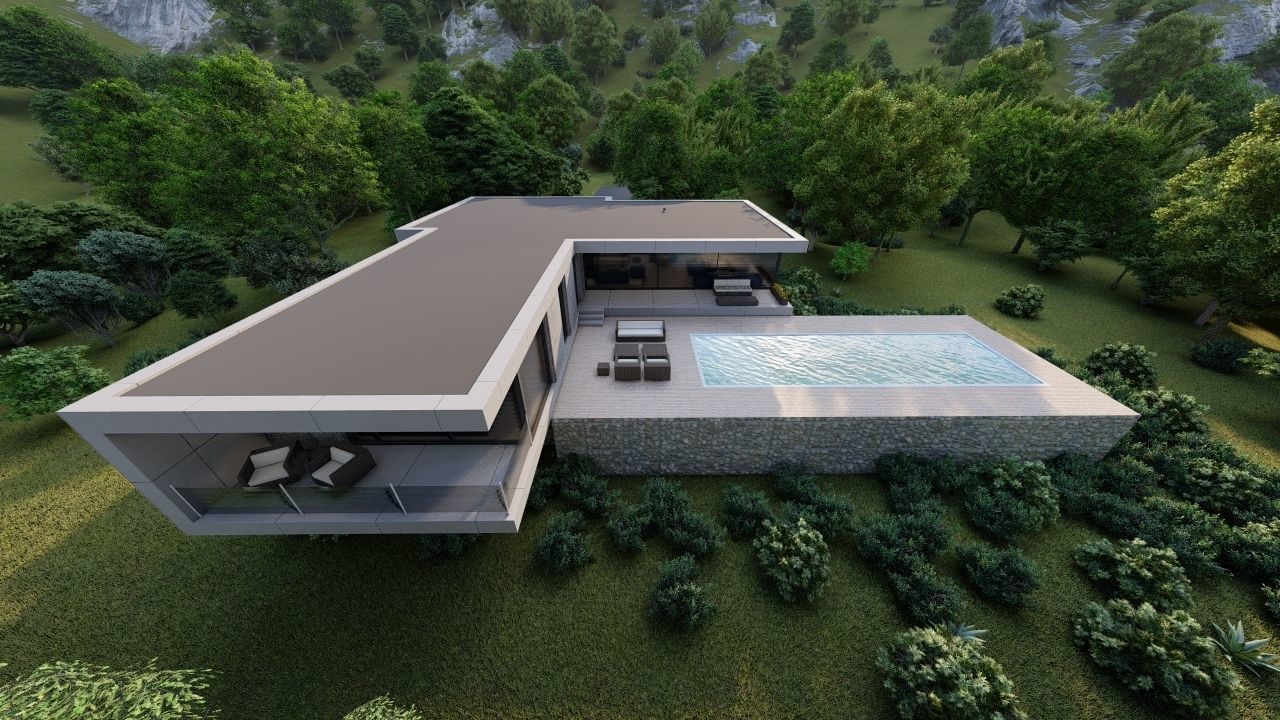 Casa Scene-villa-modern house 3D model_17