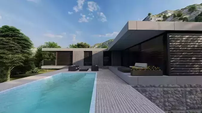 Casa Scene-villa-modern house 3D model
