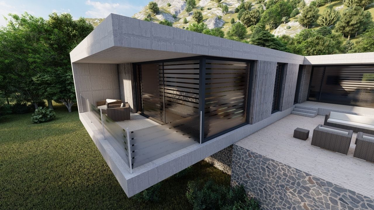 Casa Scene-villa-modern house 3D model_20