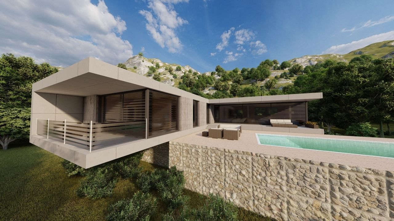 Casa Scene-villa-modern house 3D model_14