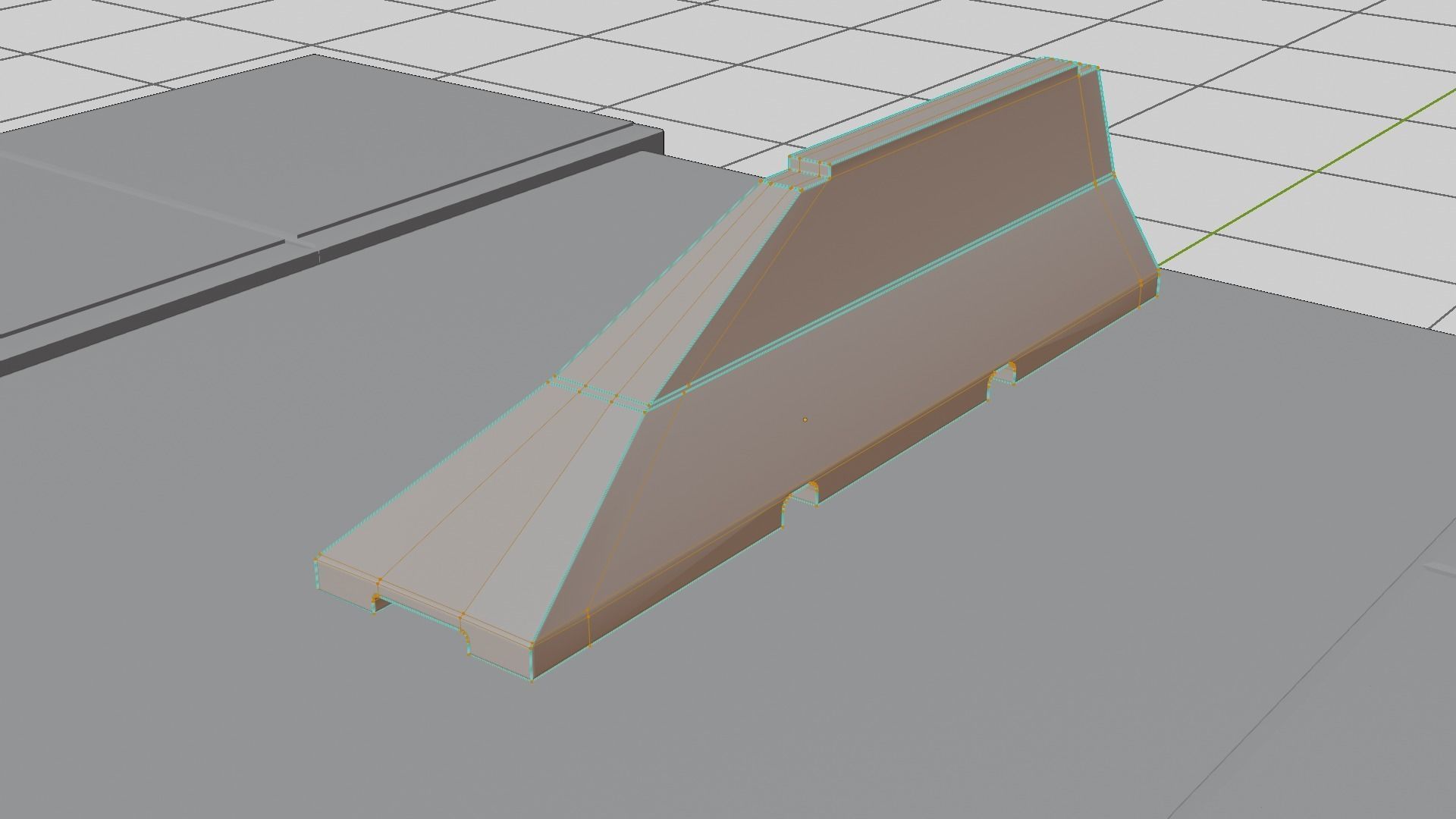 Street Element Barrier Concrete End Low-poly 3D model_12