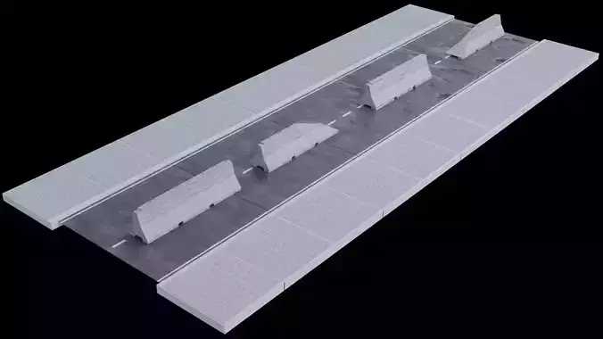 Street Element Barrier Concrete End