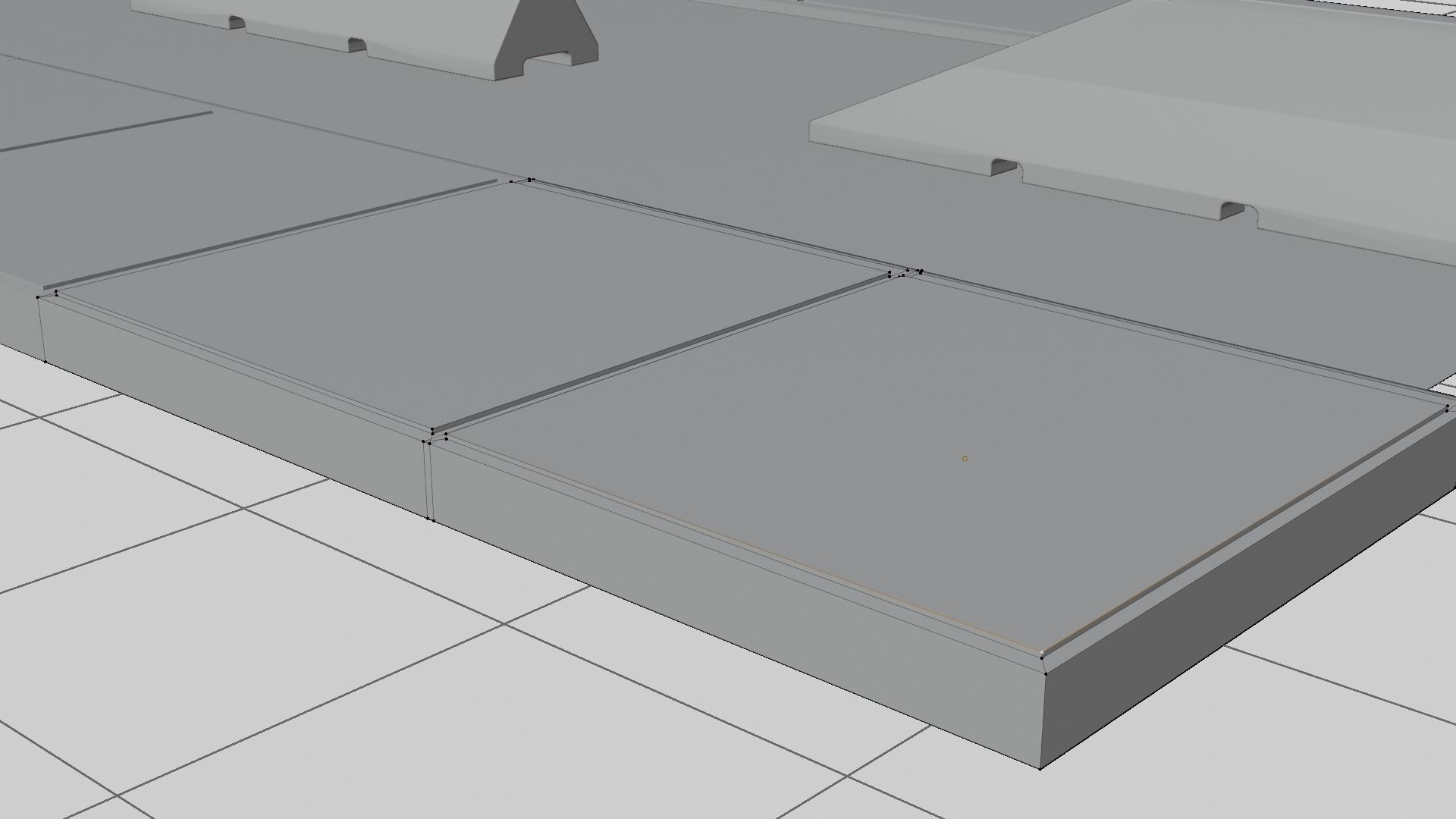Street Element Barrier Concrete End Low-poly 3D model_13