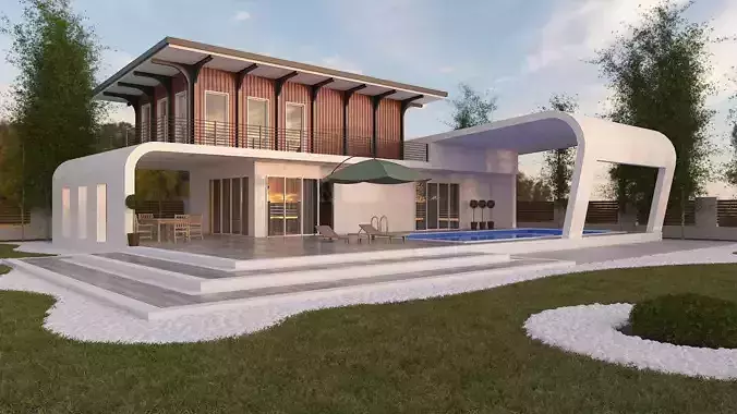 Villa enivroment 3D model
