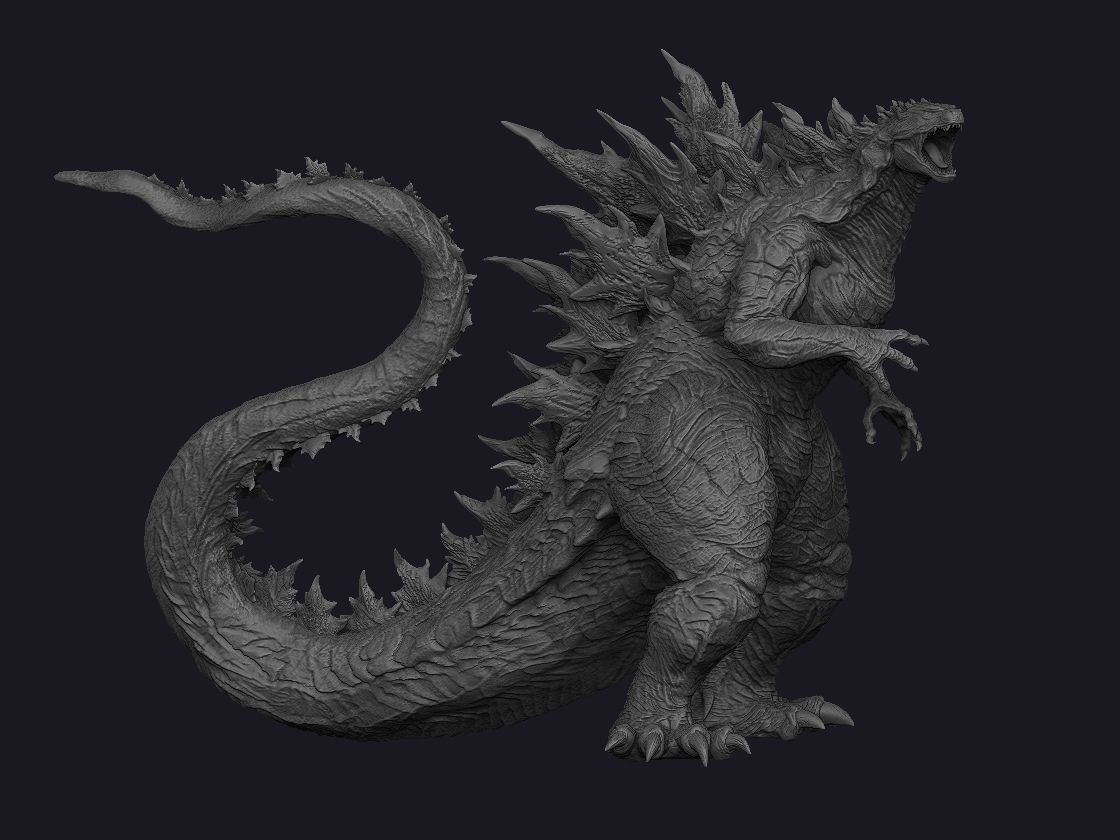 Godzilla stl file 3D print model_1