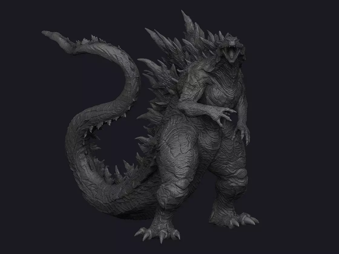 Godzilla stl file 3D print model_0